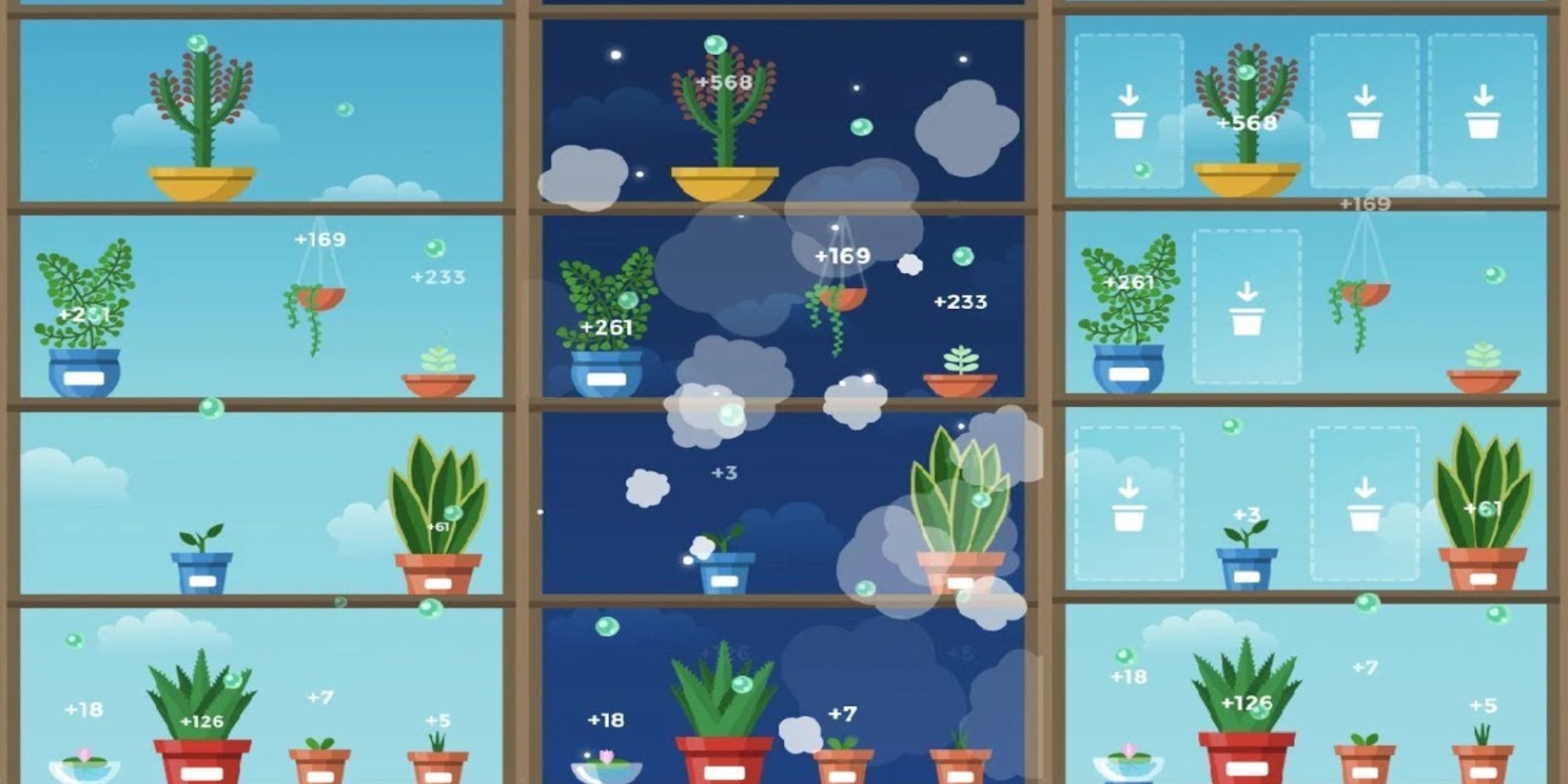 Screenshot of mobile game Terrarium Garden Idle