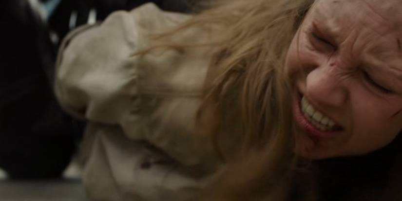 Tess screaming at FEDRA in The Last of Us.