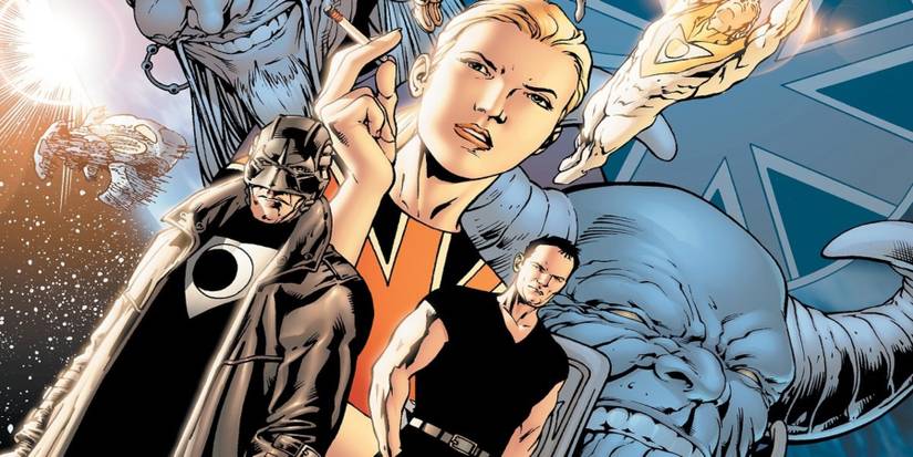 Midnighter, Jenny Sparks, Jack Hawksmoor, and Apollo of The Authority