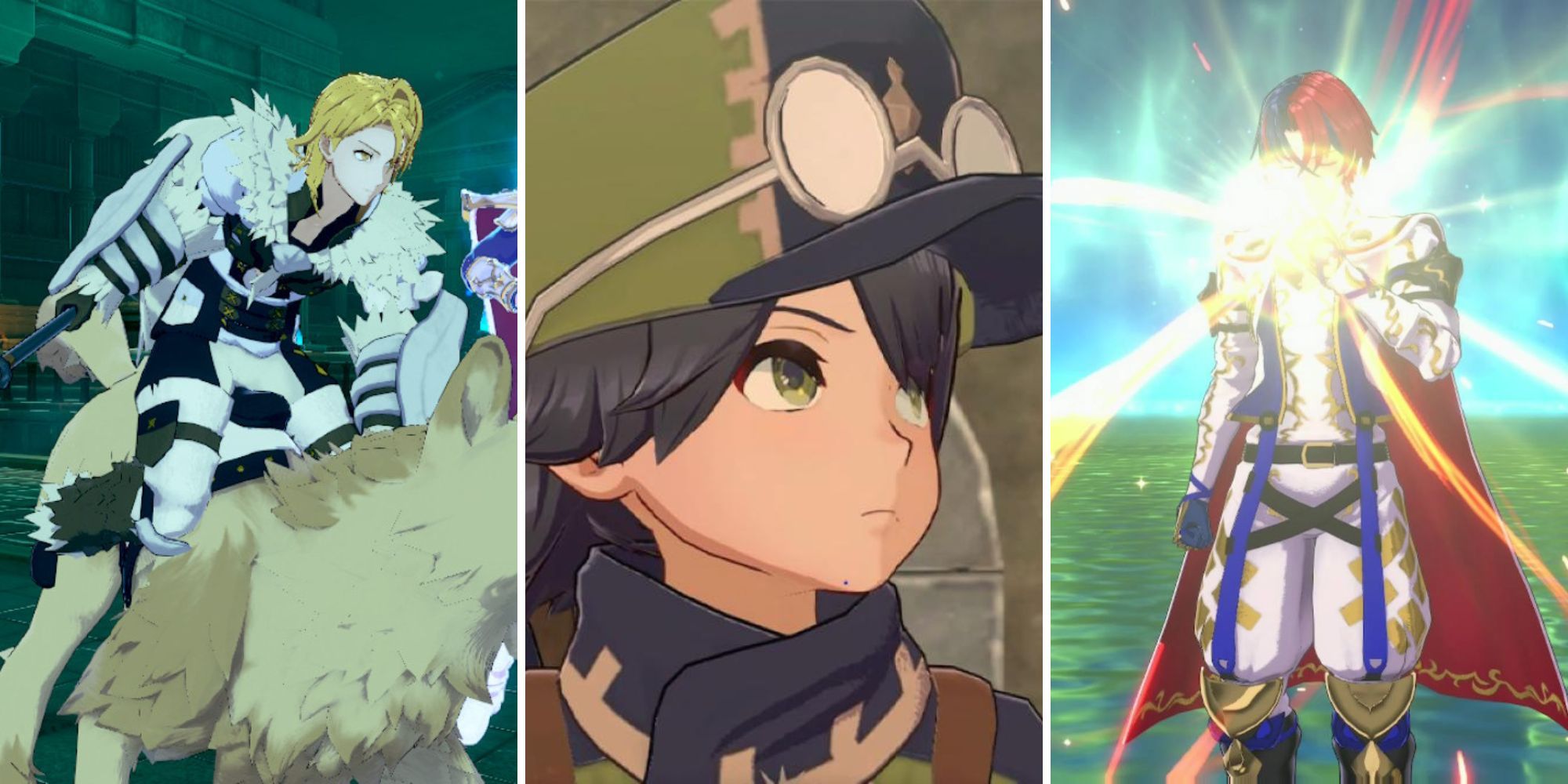 A grid of images showing three different characters from Fire Emblem Engage