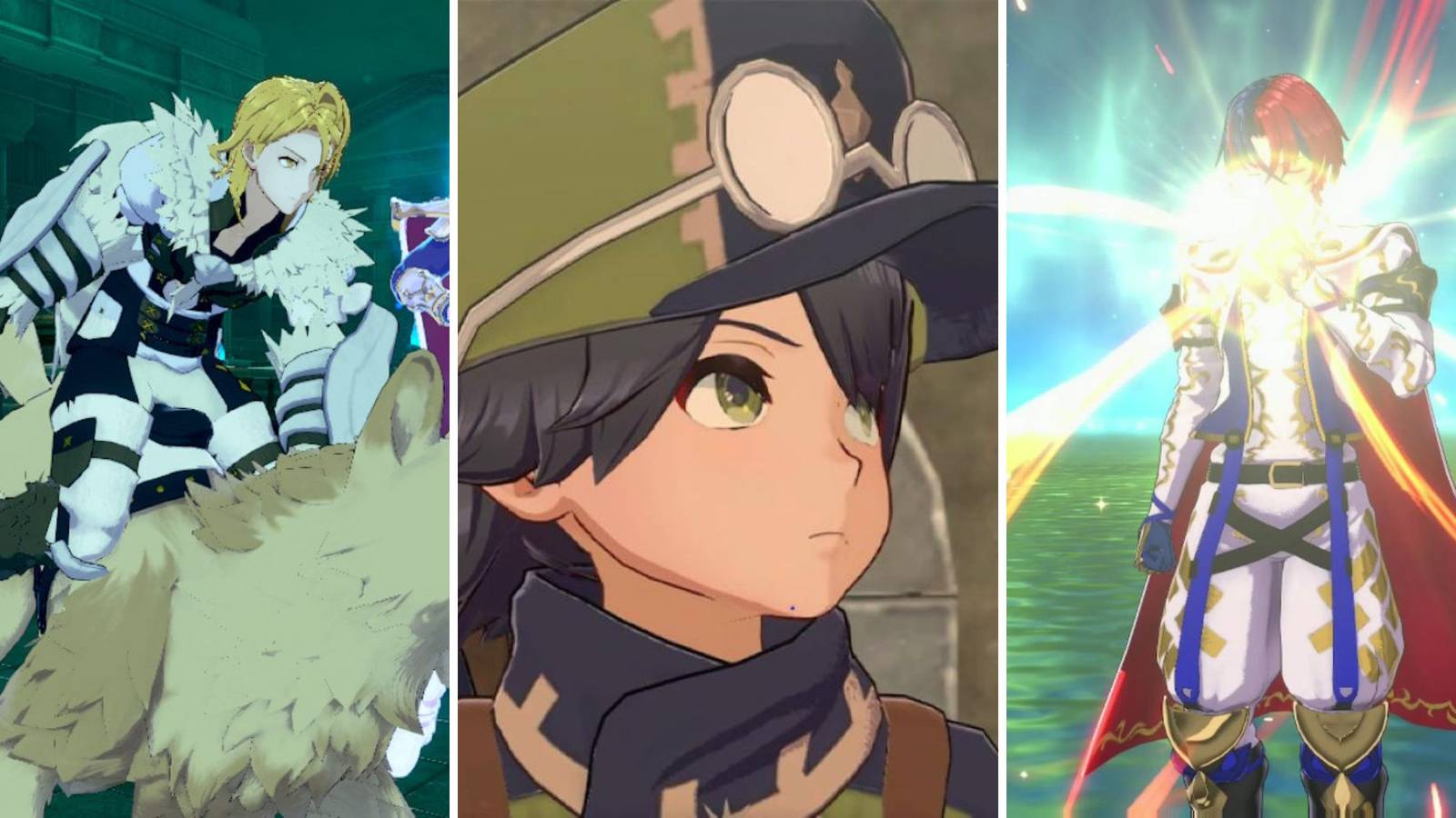 A grid of images showing three different characters from Fire Emblem Engage