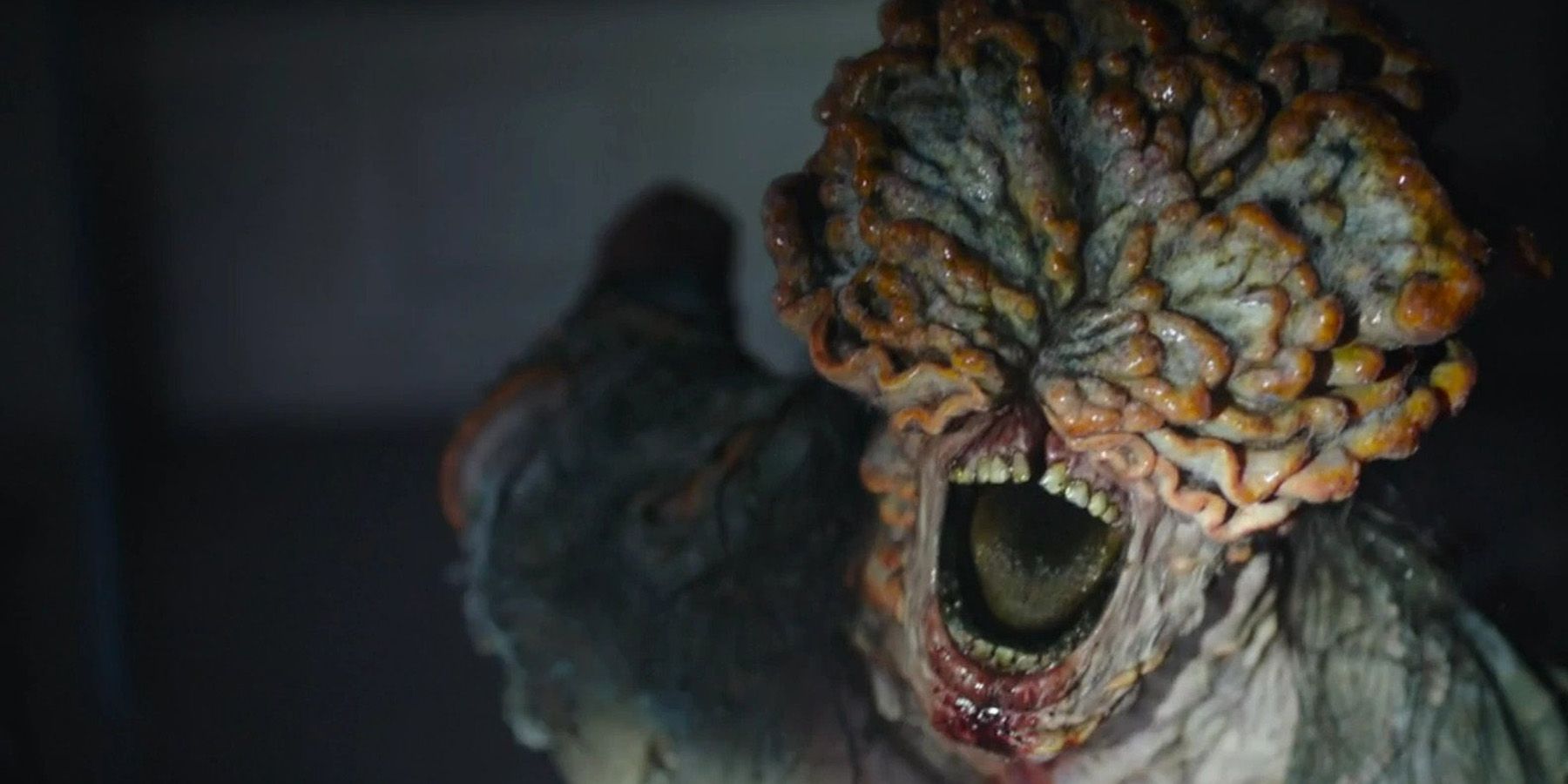 Close-up of a clicker from The Last of Us on HBO
