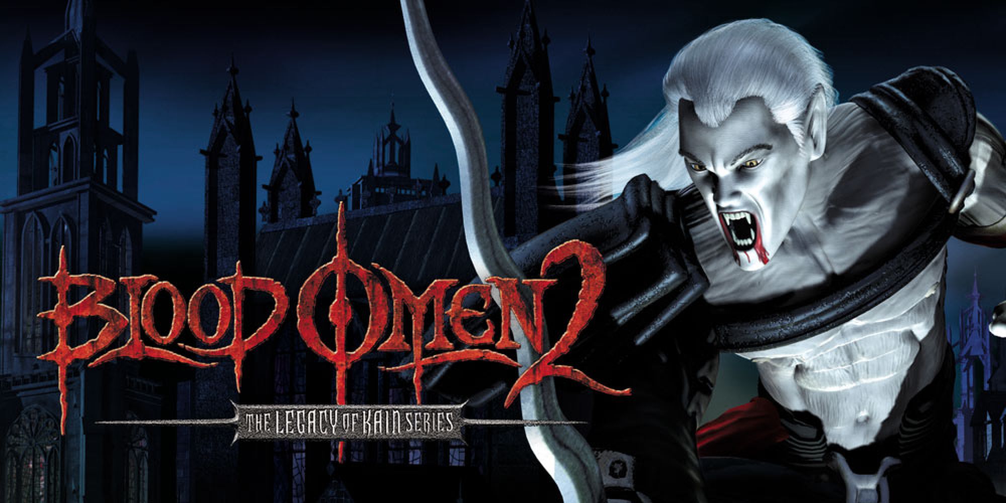 Artwork featuring the title of the game and the titular character, wielding a sword and blood around his roaring mouth.