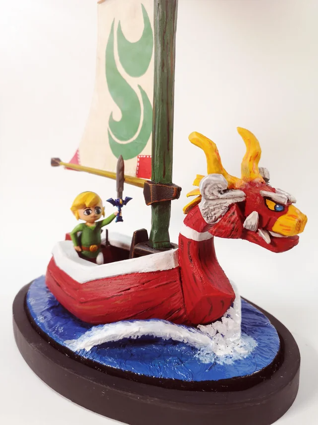 the legend of zelda wind waker king of red lions boat wood carving 1
