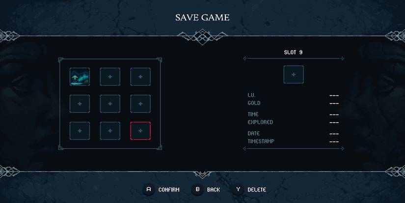 The save menu in Elderand