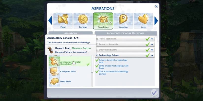 The Sims 4 Archaeology Scholar Aspiration
