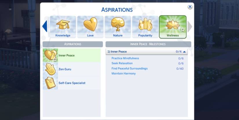 The Sims 4 Inner Peace Aspiration