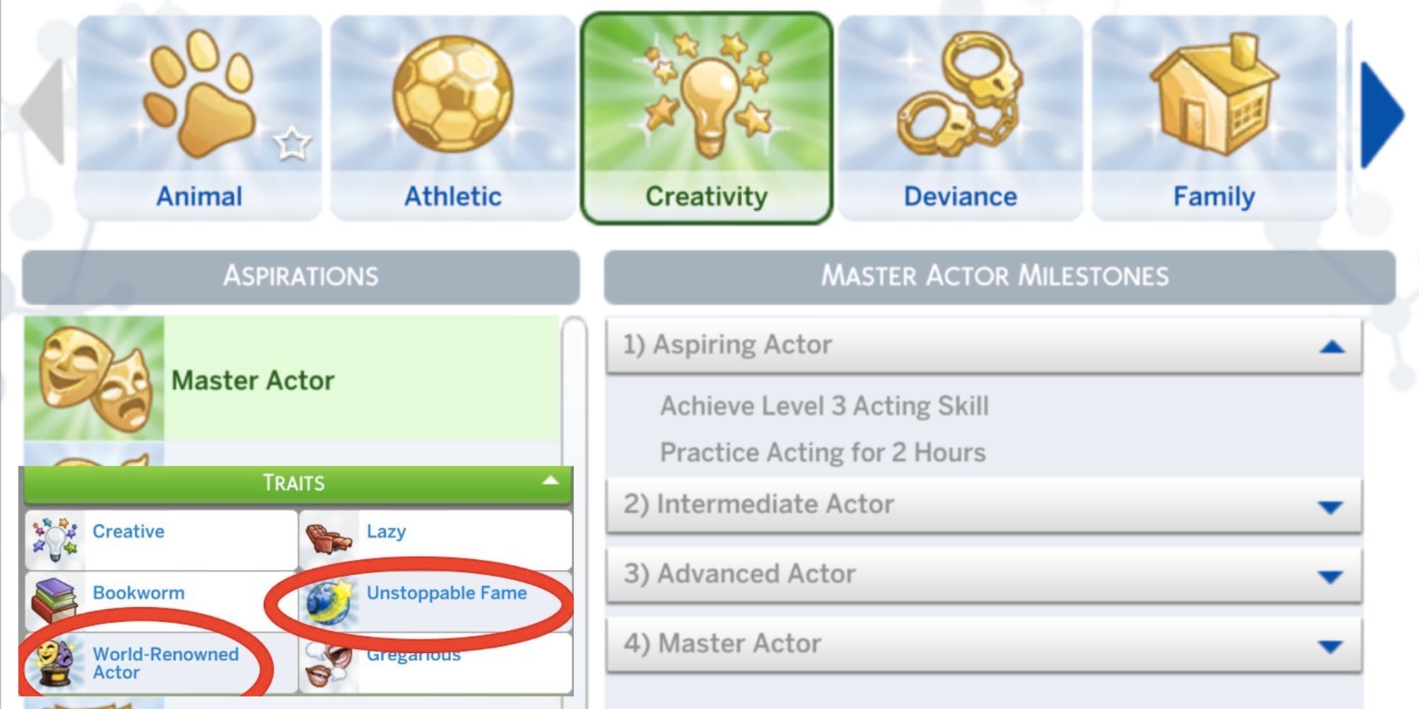 The Sims 4 Master Actor Aspiration