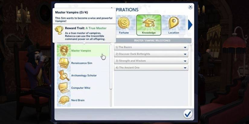 The Sims 4 Master Vampire Aspiration