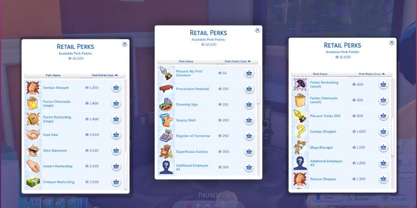 The Sims 4 Retail Perks
