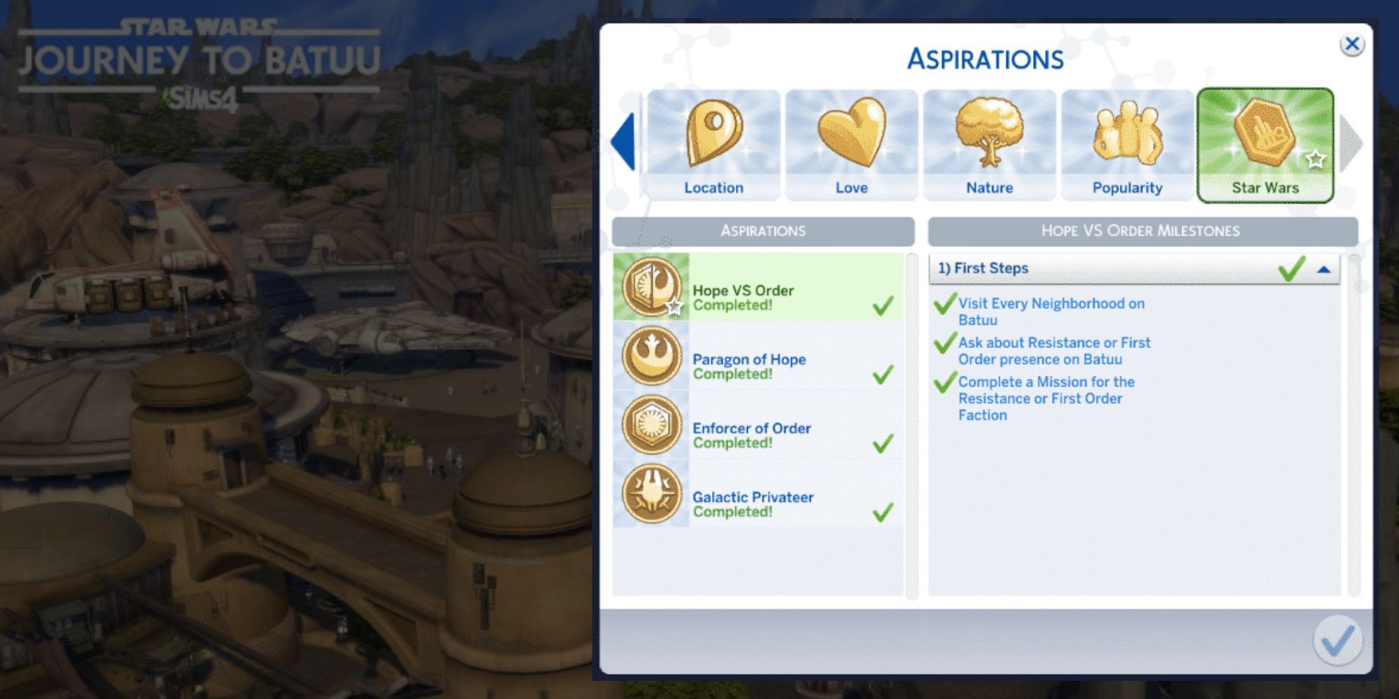 The Sims 4 Star Wars Aspirations