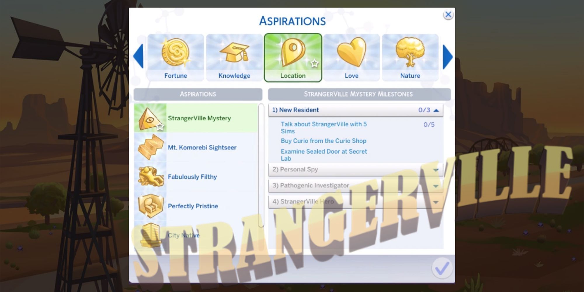 The Sims 4 StrangerVille Mystery Aspiration