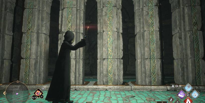 Pillars in Tomb of Villager puzzle Hogwarts Legacy