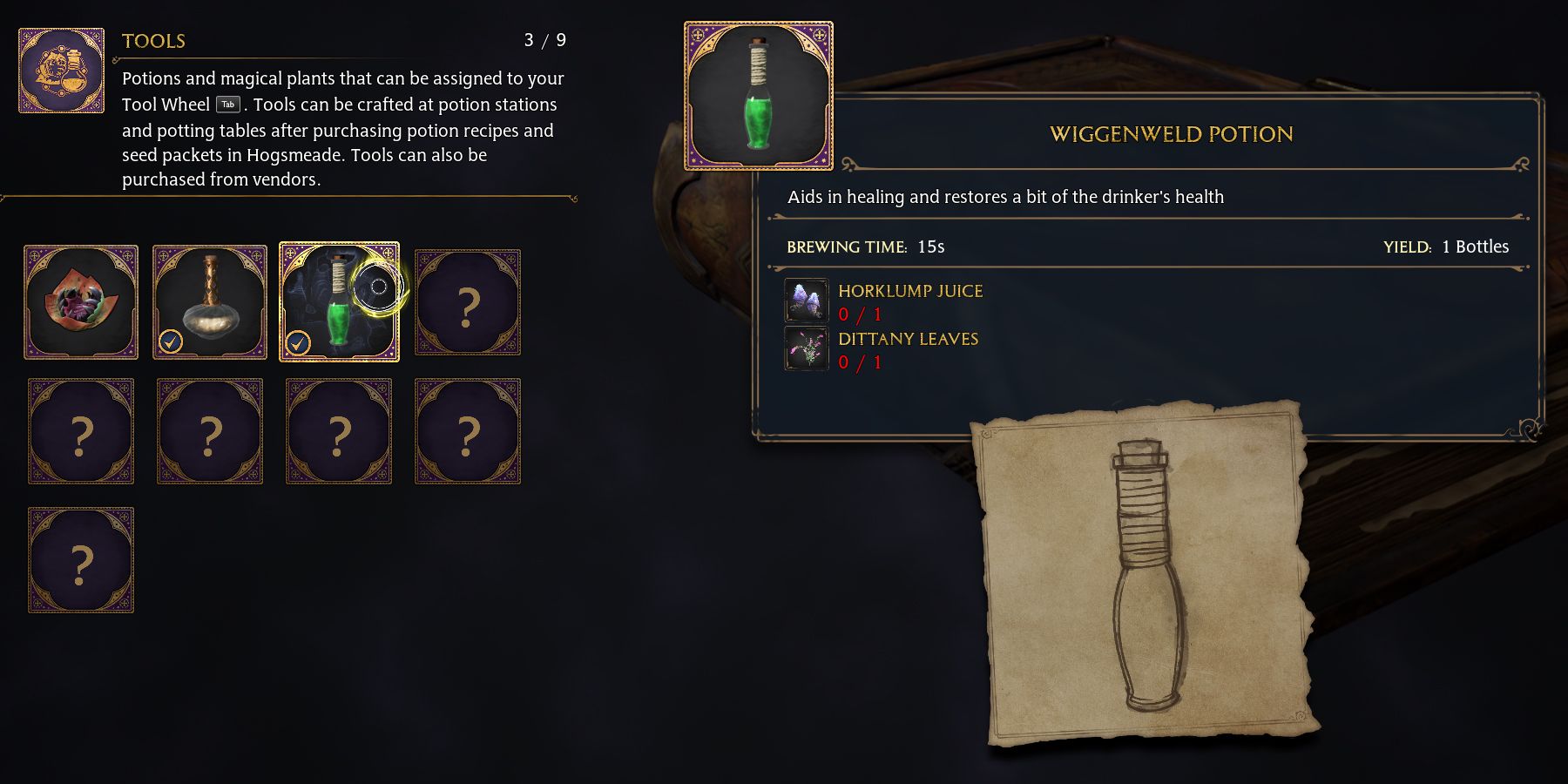 tools in hogwarts legacy