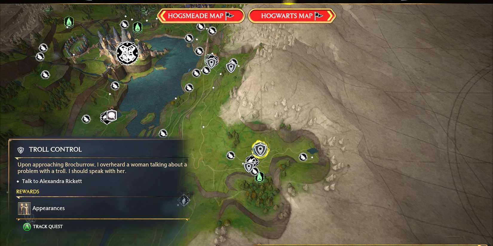 Troll Control side quest Hogwarts Legacy
