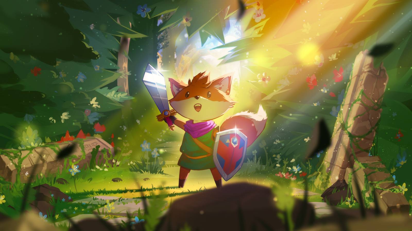 tunic protagonist sword and shield