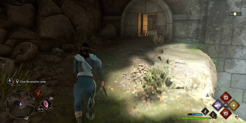 tunnel inside the cave in hogwarts legacy