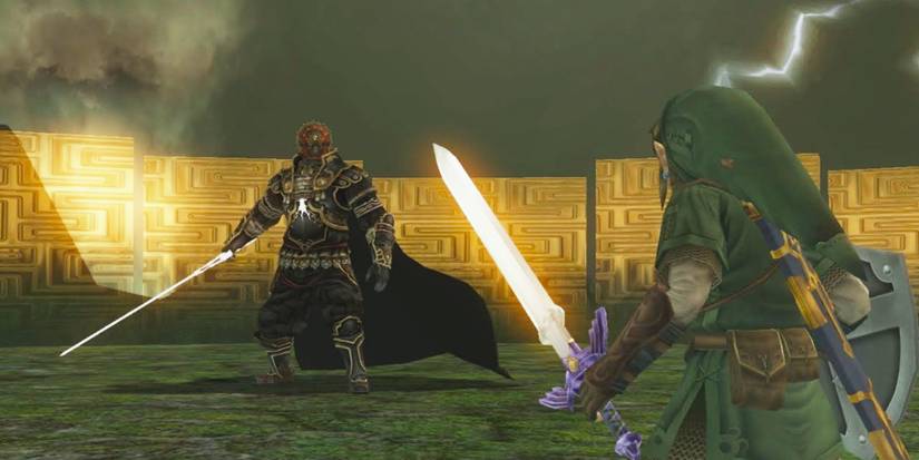 Link prepares to fight Ganondorf in Twilight Princess