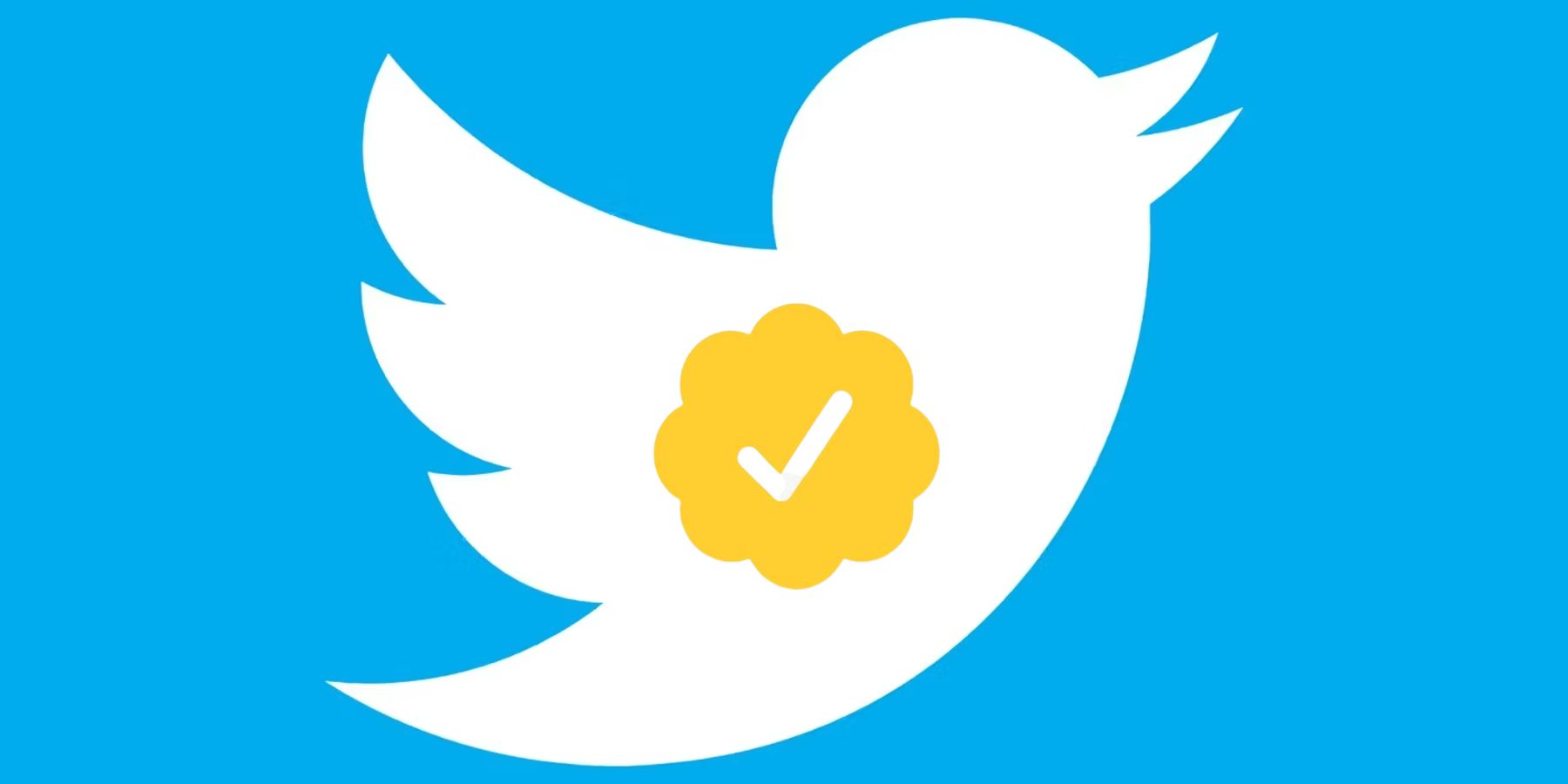 twitter logo with a gold checkmark