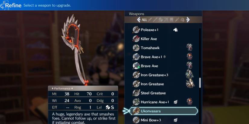 The Uknovasara axe in Fire Emblem Engage