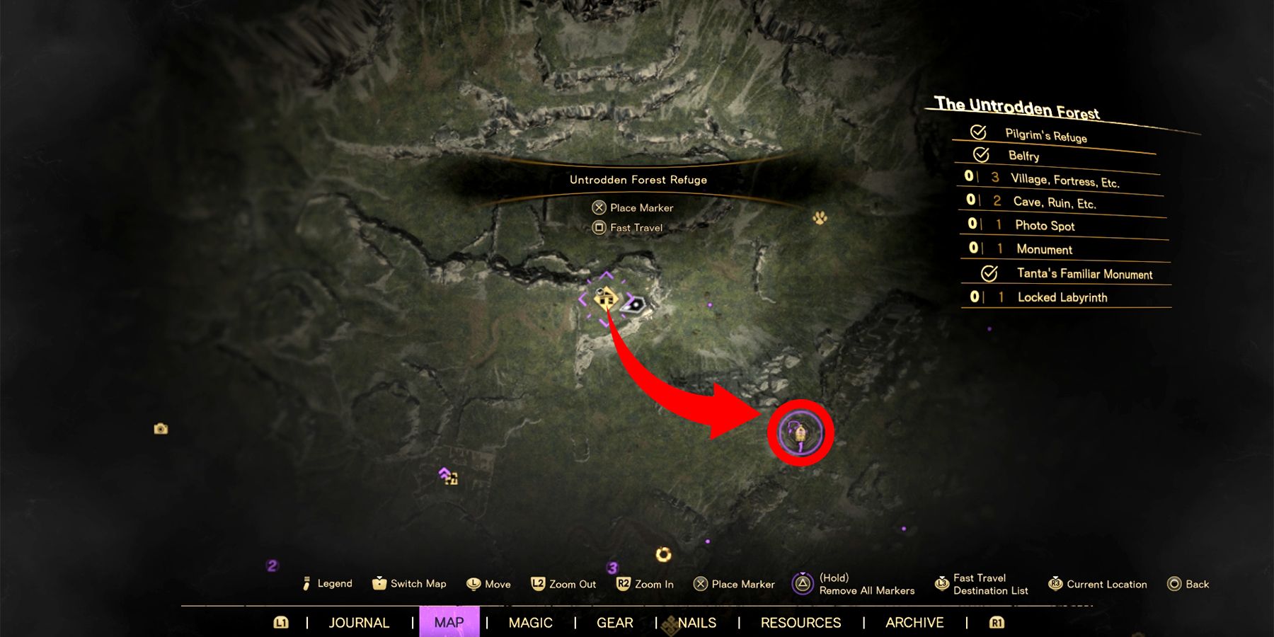 untrodden forest labyrinth location in forspoken 