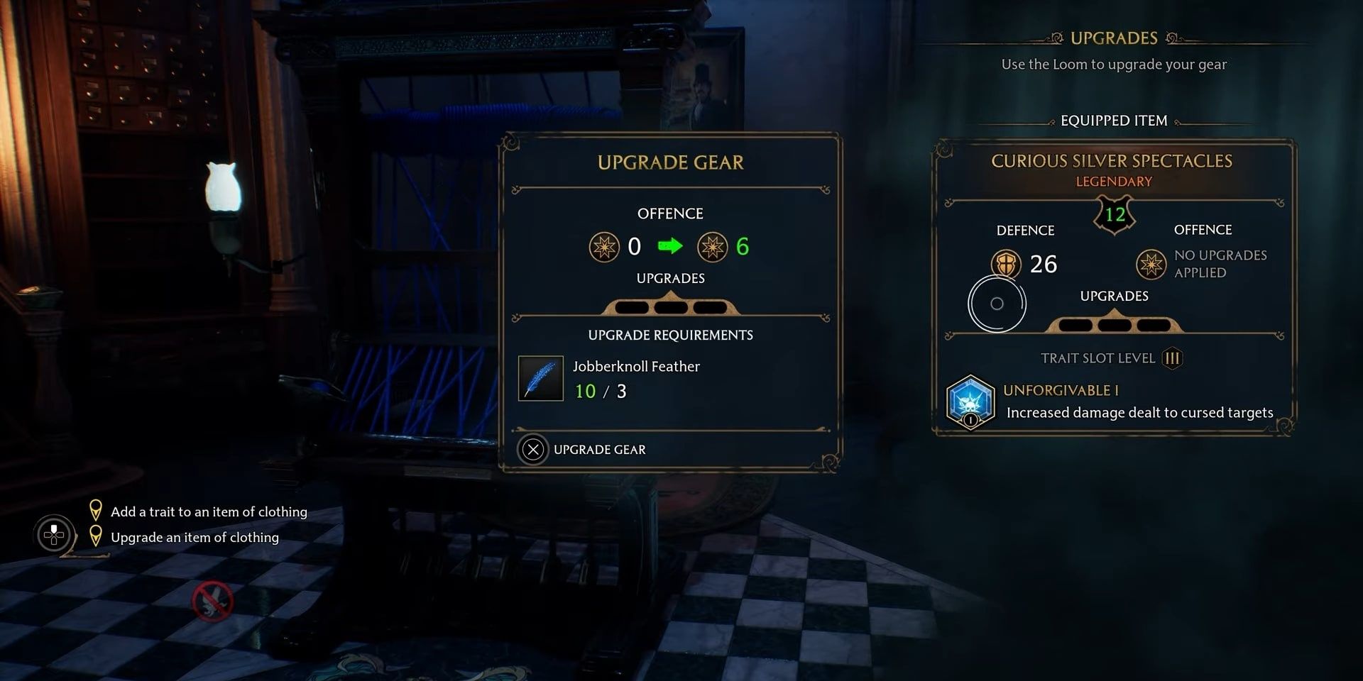 Hogwarts Legacy Upgrading Gear