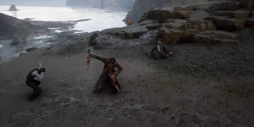 Hogwarts Legacy Using A Mandrake Root In Combat
