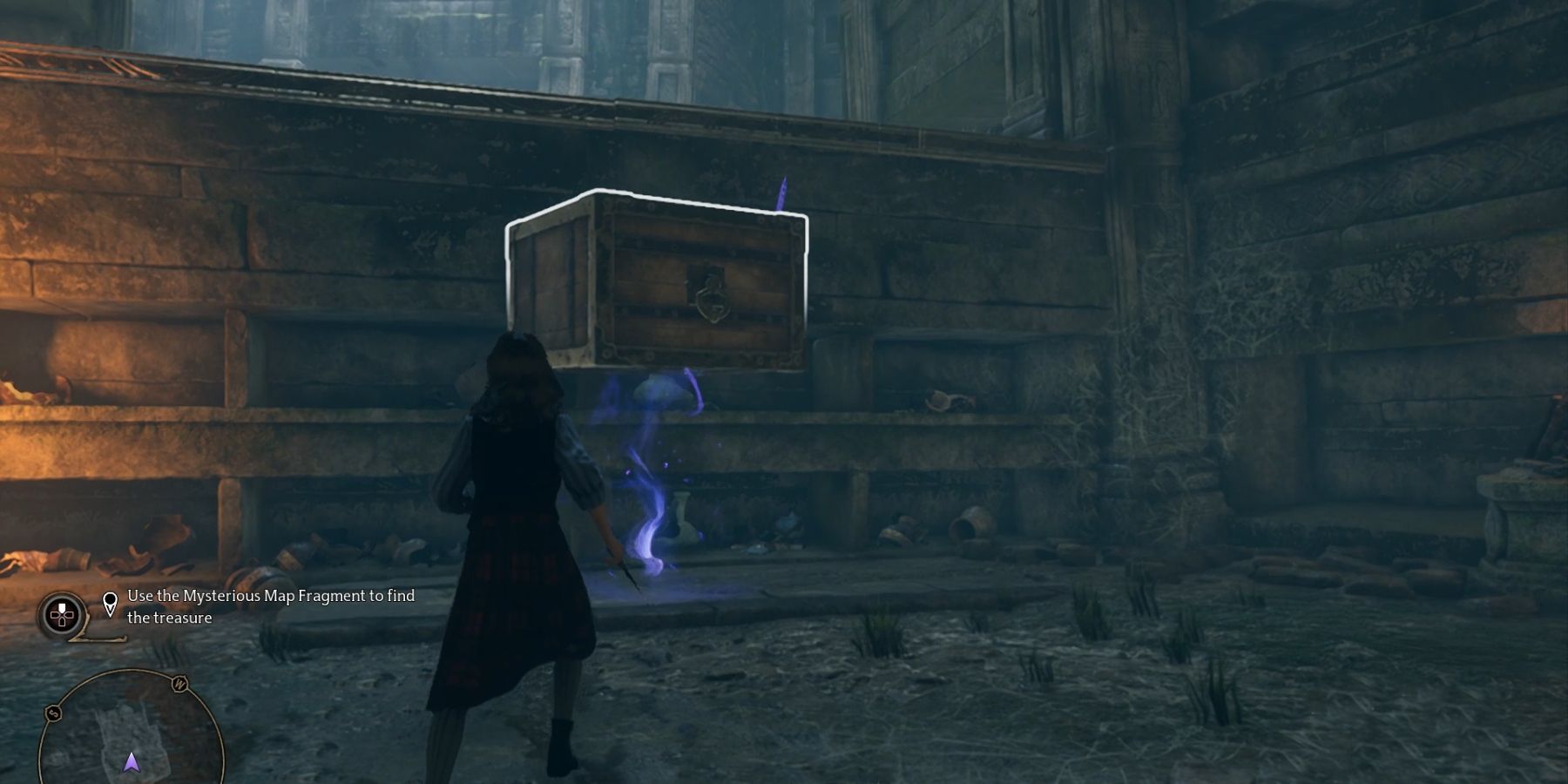 using levioso on a box in hogwarts legacy