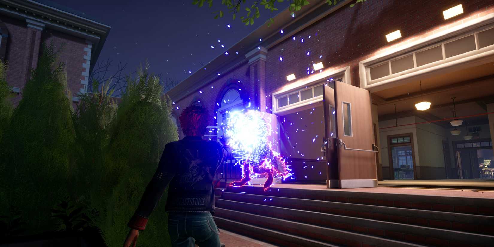 A teen using one of the weapons to vanquish a monster.