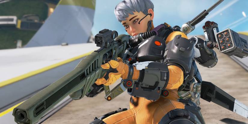 Valkyrie aiming with her weapon