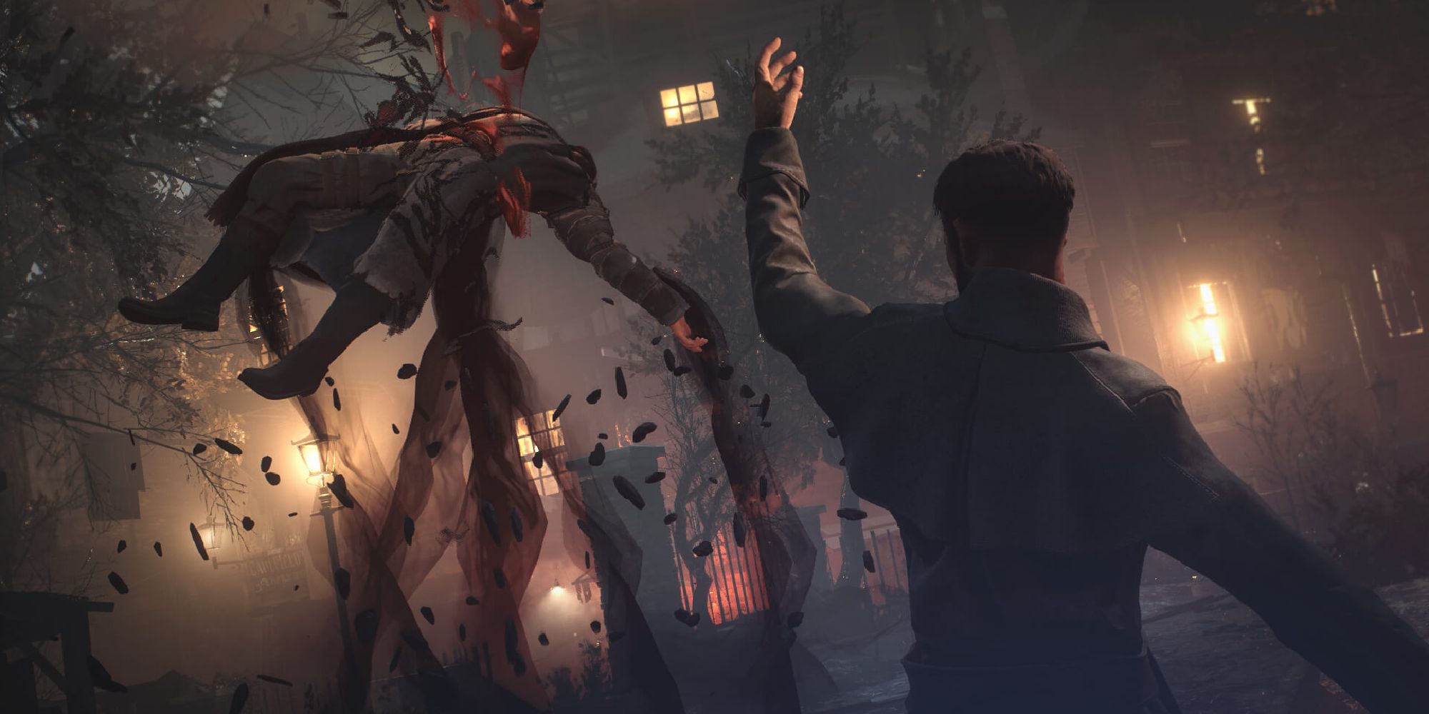 Johnathan Reid from Vampyr skewering an enemy with his vampiric abilities.