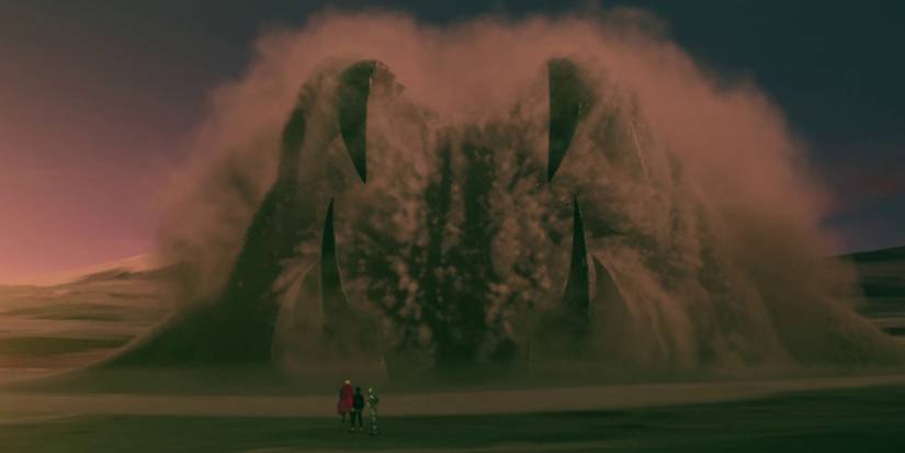 Vash and Nicholas D Wolfwood Witness The Great Worm – TRIGUN STAMPEDE Episode 4