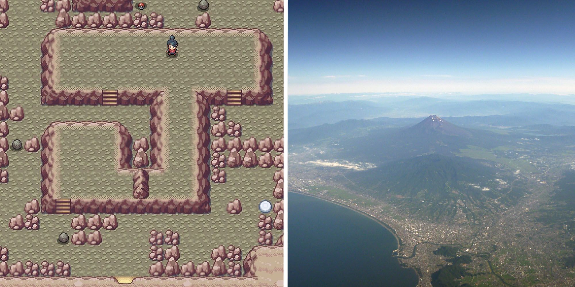 Victory Road and Mount Fuji and Mt Ashitaka comparison 