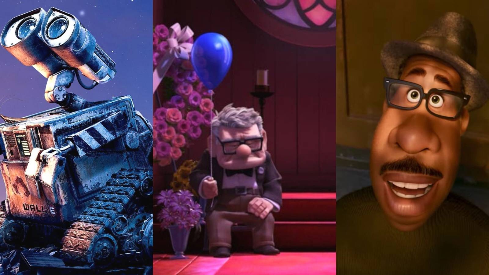 Wall-E in Wall-E, Carl in Up, Joe in Soul