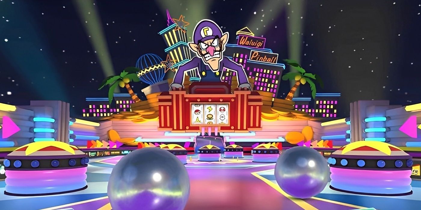 Waluigi Pinball as seen in Mario Kart 8 Deluxe