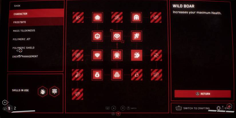 A player looking at the Wild Boar upgrade in Atomic Heart