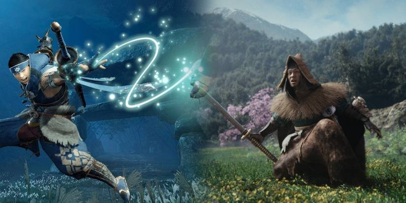 Wild Hearts - Image Of Monster Hunter Monster Next To WIld Hearts Hunter