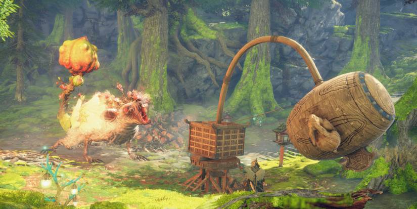 Wild Hearts - Using A Large Hammer Karakuri To Smash A Kemono