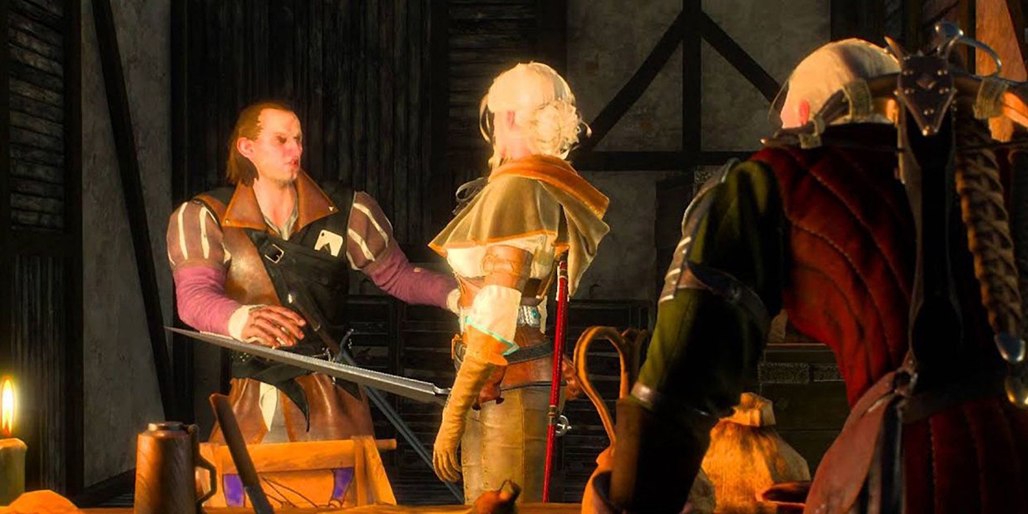 Witcher 3 - Ciri Almost Attacking Dudu Disguised As Whoreson
