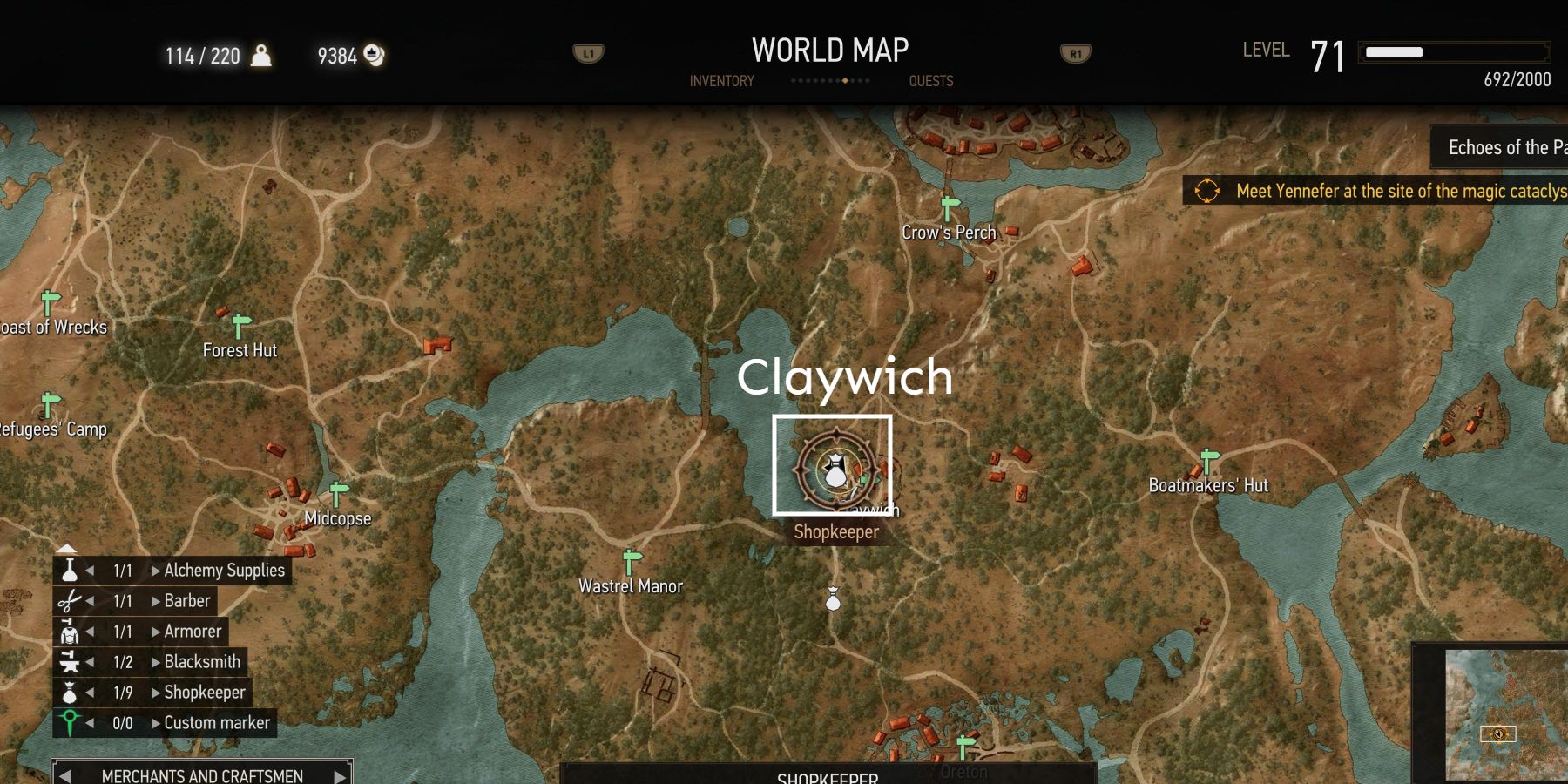 Witcher-3-Claywich-Merchant-Map