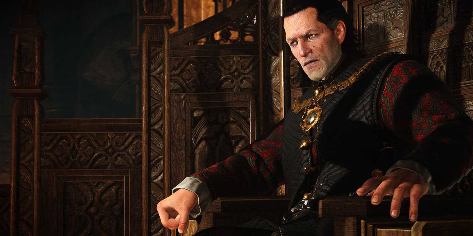 Witcher 3 - Emhyr Looking Sternly At Geralt