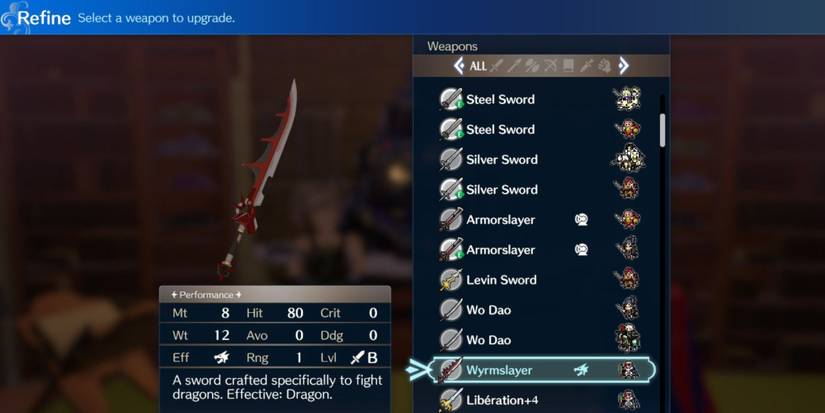 The Wyrmslayer sword in Fire Emblem Engage