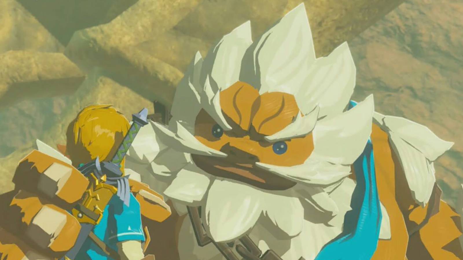 zelda breath of the wild screenshot of daruk talking to link