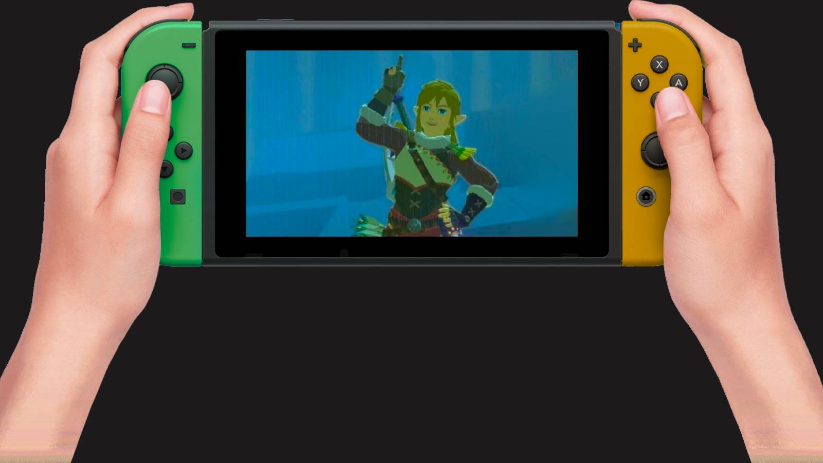 Zelda Tears of the Kindgom edition Switch OLED mockup illustration