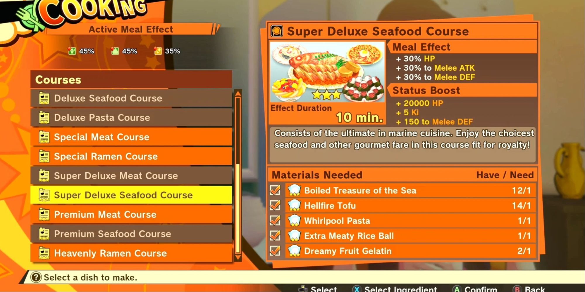 Dragon Ball Z Kakarot Super Deluxe Seafood Course