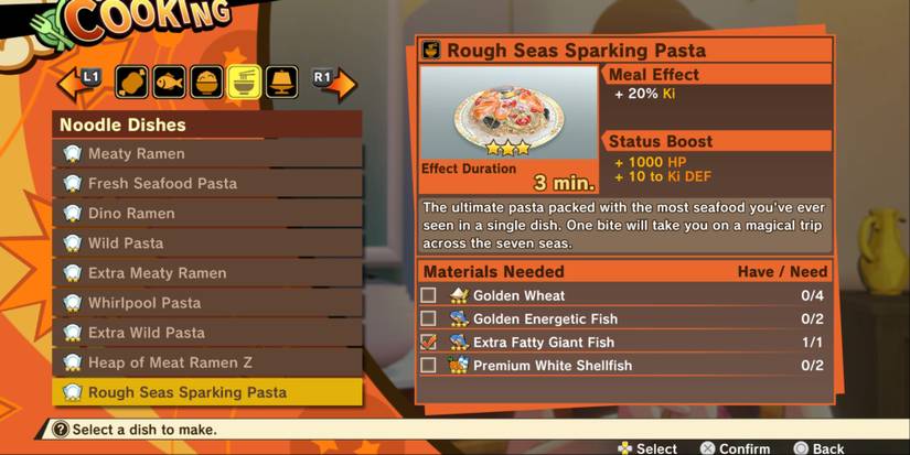 Dragon Ball Z Kakarot Rough Seas Sparking Pasta