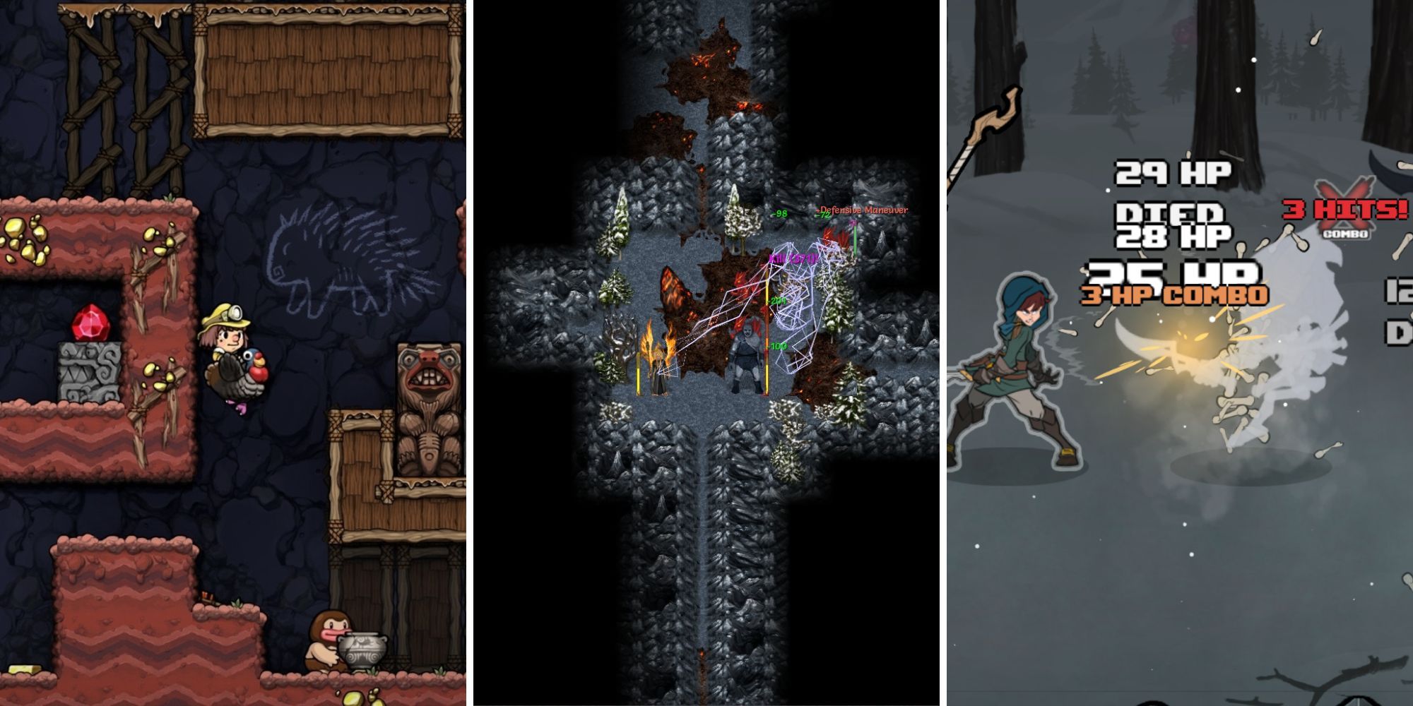 A grid of images shwoing the longest roguelike games including Spelunky 2, Tales Of Maj'Eyal, and Has-Been Heroes 