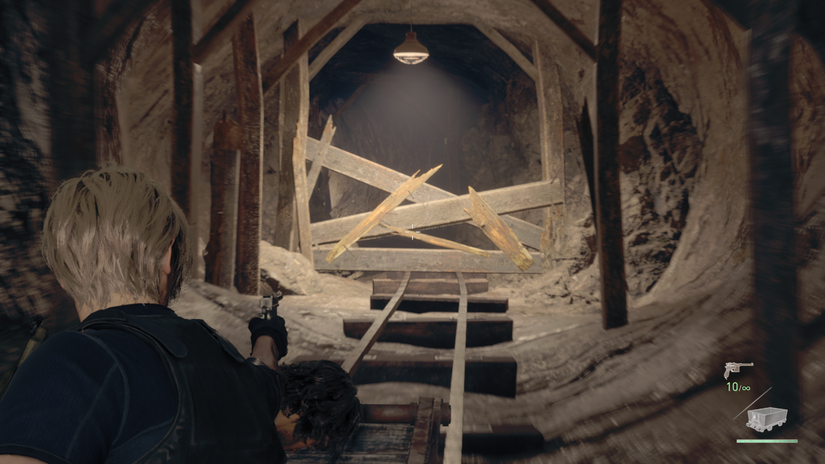 Resident Evil 4 Remake Mine Cart Barricade