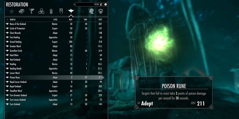 Skyrim Spellbook Poison Rune
