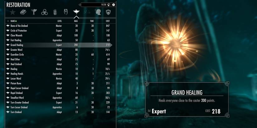 Skyrim Spellbook Grand Healing